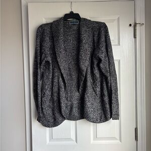 Karen Scott Gray Open-Front Cardigan